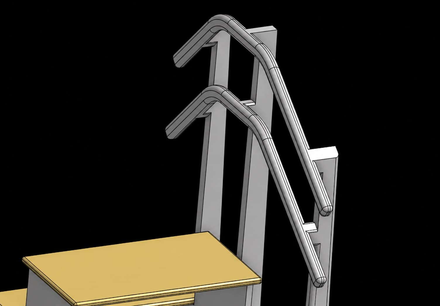 CAD model of a stair handrail and step template project